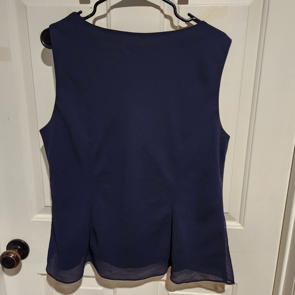 Coldwater Creek Y2K Sleeveless Beaded Satin Fairy Top Whimsy Goth Blue 18W - Picture 5 of 5